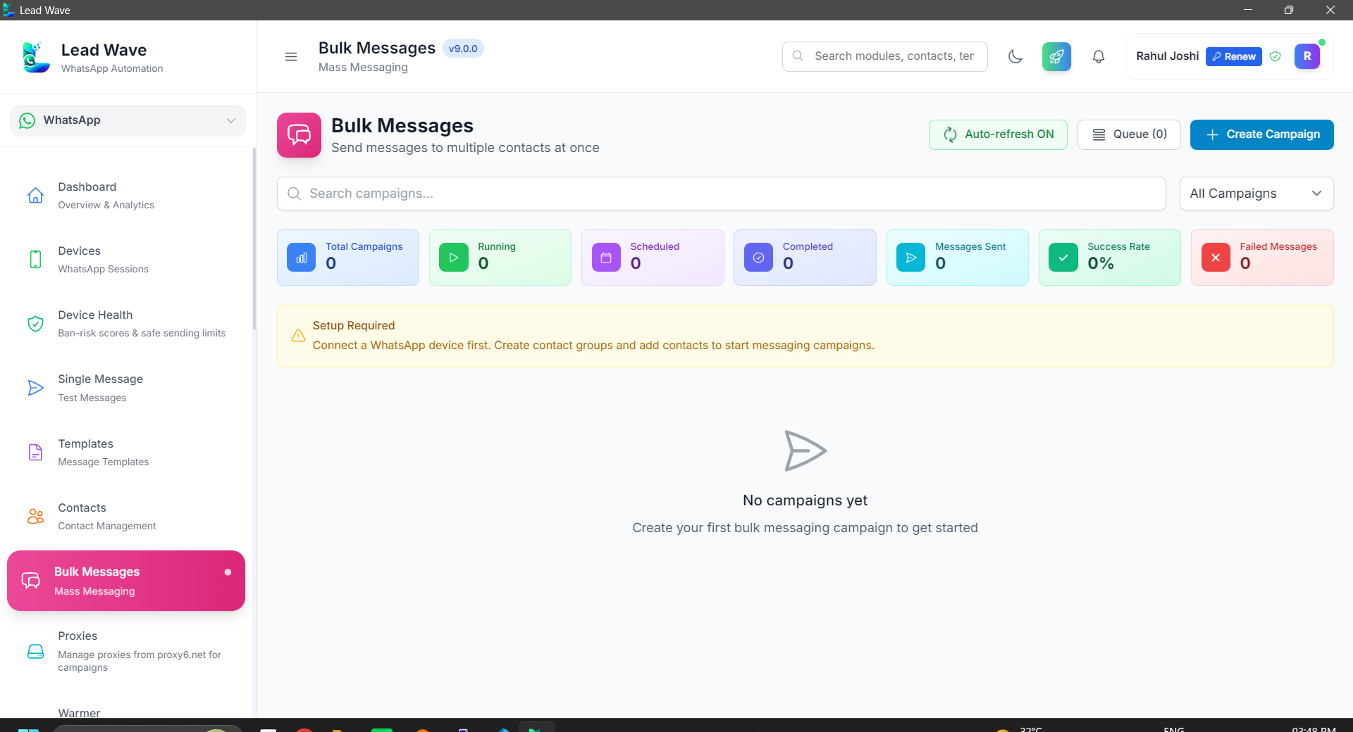 LeadWave Bulk Messages screenshot